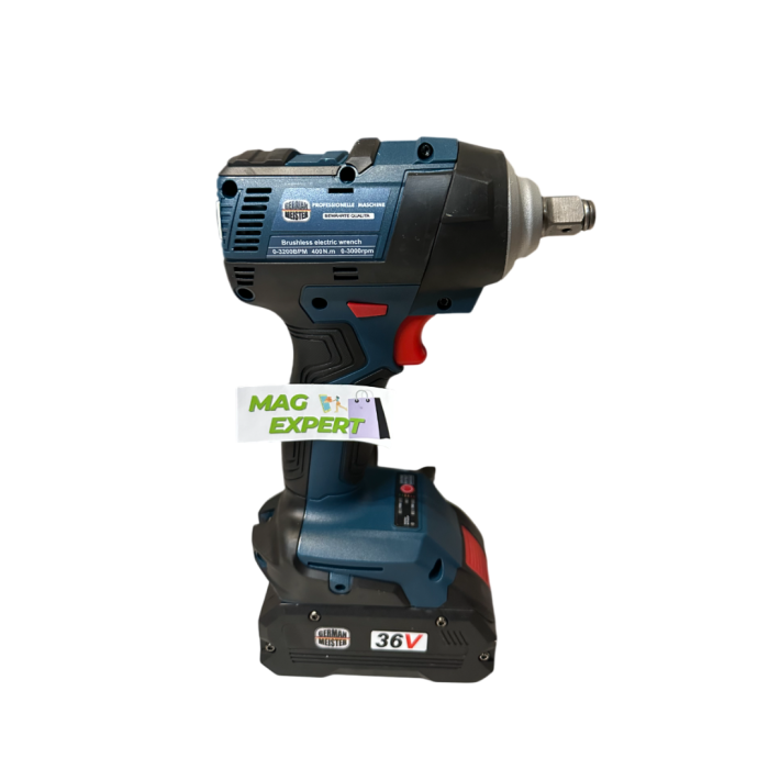 Set German Meister Polizor Unghiular / Flex + Masina de insurubat cu Impact, cu 2 Acumulatori 36V 8Ah, Afisaj electronic baterie [8]