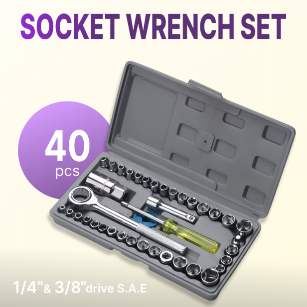 Set Masina de insurubat cu Impact cu 2 Acumulatori 48V + 40 Accesorii si Trusa chei tubulare cu clichet 40 piese [7]