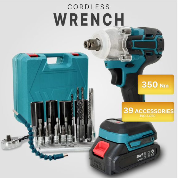 Set Masina de insurubat cu Impact cu 2 Acumulatori 48V + 40 Accesorii si Trusa chei tubulare cu clichet 40 piese [8]