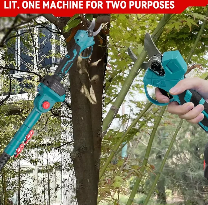 Set Mini Drujba, Foarfeca Electrica, Foarfeca Gard Viu, cu Tija Telescopica 2M si 2 Acumulatori 48V [12]