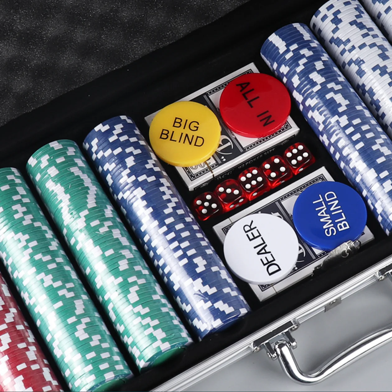 Set Poker profesional, jetoane cu valoare, servieta de aluminiu, 200/300/500 jetoane [2]