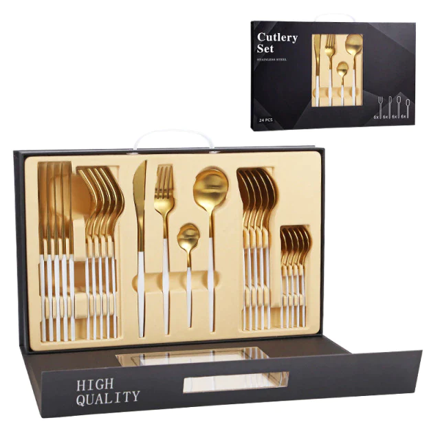 Set tacamuri 24 piese din otel inoxidabil, stil portughez [11]