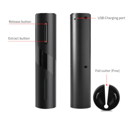 Set tirbuson electric cu baterii, portabil, cu accesorii [2]