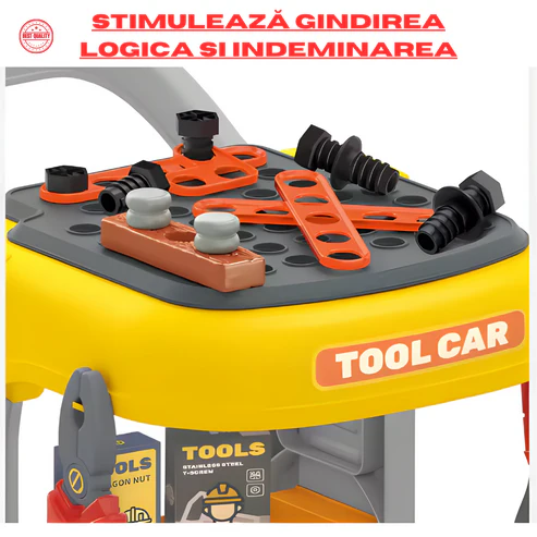 Set Troler Jucarie Cu Unelte de Inginerie pe roti, pentru Copii [3]