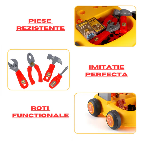 Set Troler Jucarie Cu Unelte de Inginerie pe roti, pentru Copii [6]