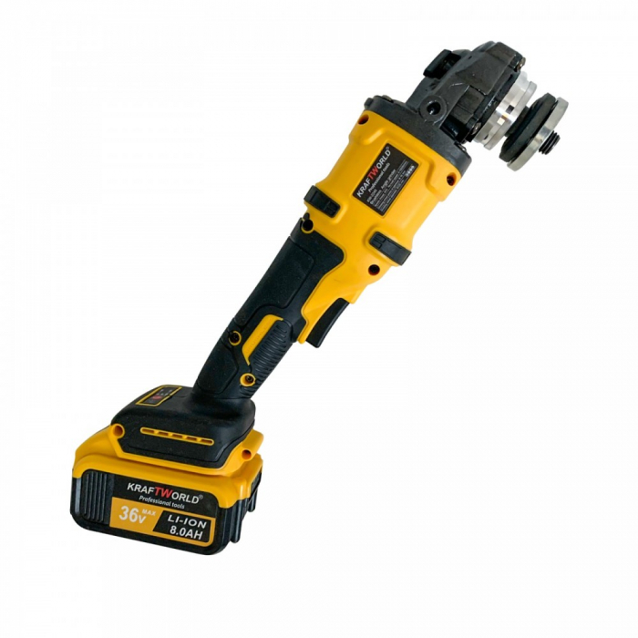 Set Trusa KraftWorld Masina de Gaurit si Insurubat + Polizor Unghiular / Flex cu 2 Acumulatori de 36V 8AH [3]