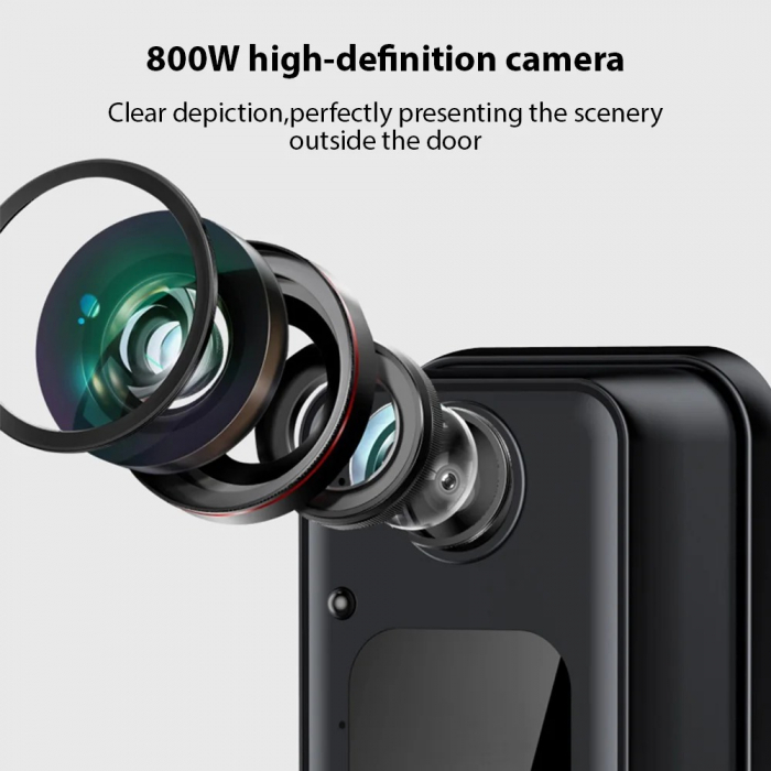 Sonerie Video Smart Wireless, Ecran IPS 4.3 inch, Night Vision, Infrarosu, Interfon Video HD, 8MP, comunicare bidirectionala, unghi de vizualizare 170°, acumulatori incorporati [8]
