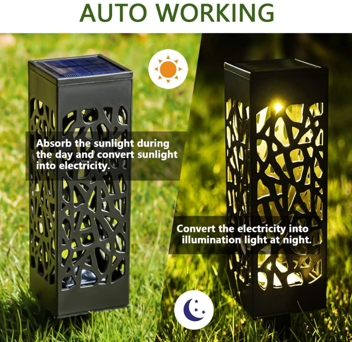 Stalp LED Gradina cu Incarcare Solara WEB, pentru iluminat decorativ alee, gradina [2]