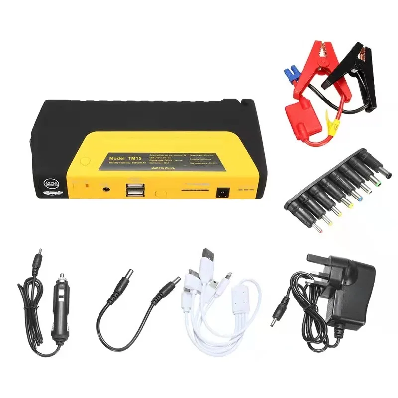 Starter auto multifunctional, 32000mAh, 3000A, 12V, Compresor aer, Baterie externa, Lanterna, Pentru motor benzina/diesel [2]