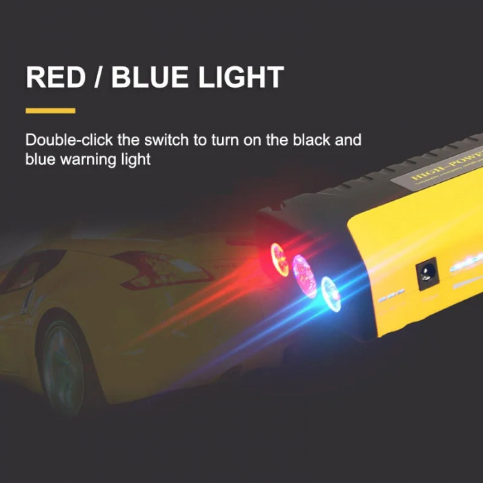 Starter auto multifunctional, 32000mAh, 3000A, 12V, Compresor aer, Baterie externa, Lanterna, Pentru motor benzina/diesel [8]