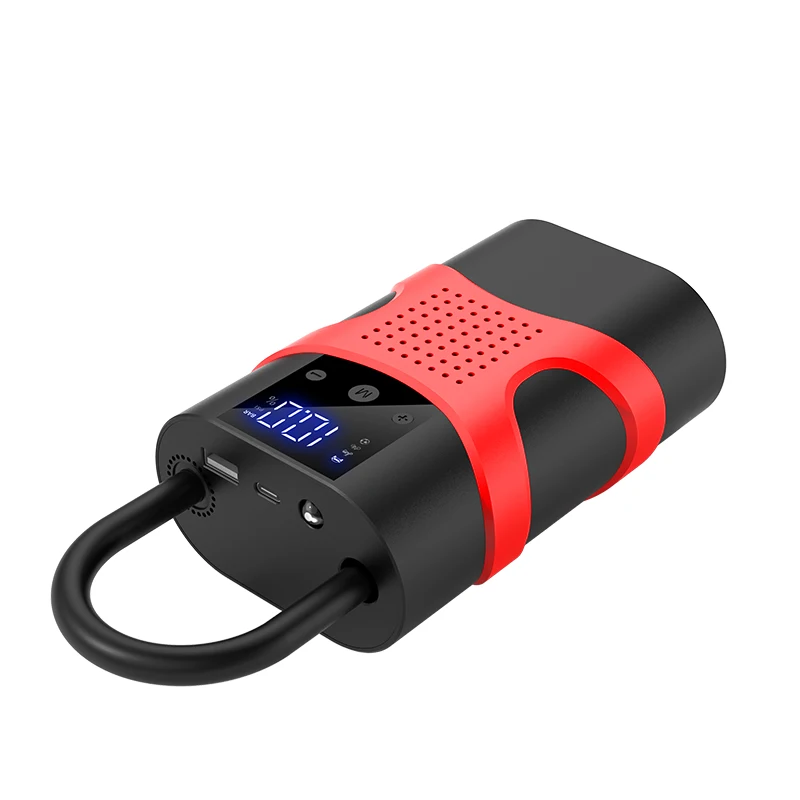 Starter auto multifunctional, portabil, 12000mAh powerbank, cu compresor, USB, afisaj LCD, lanterna, pornire auto [8]