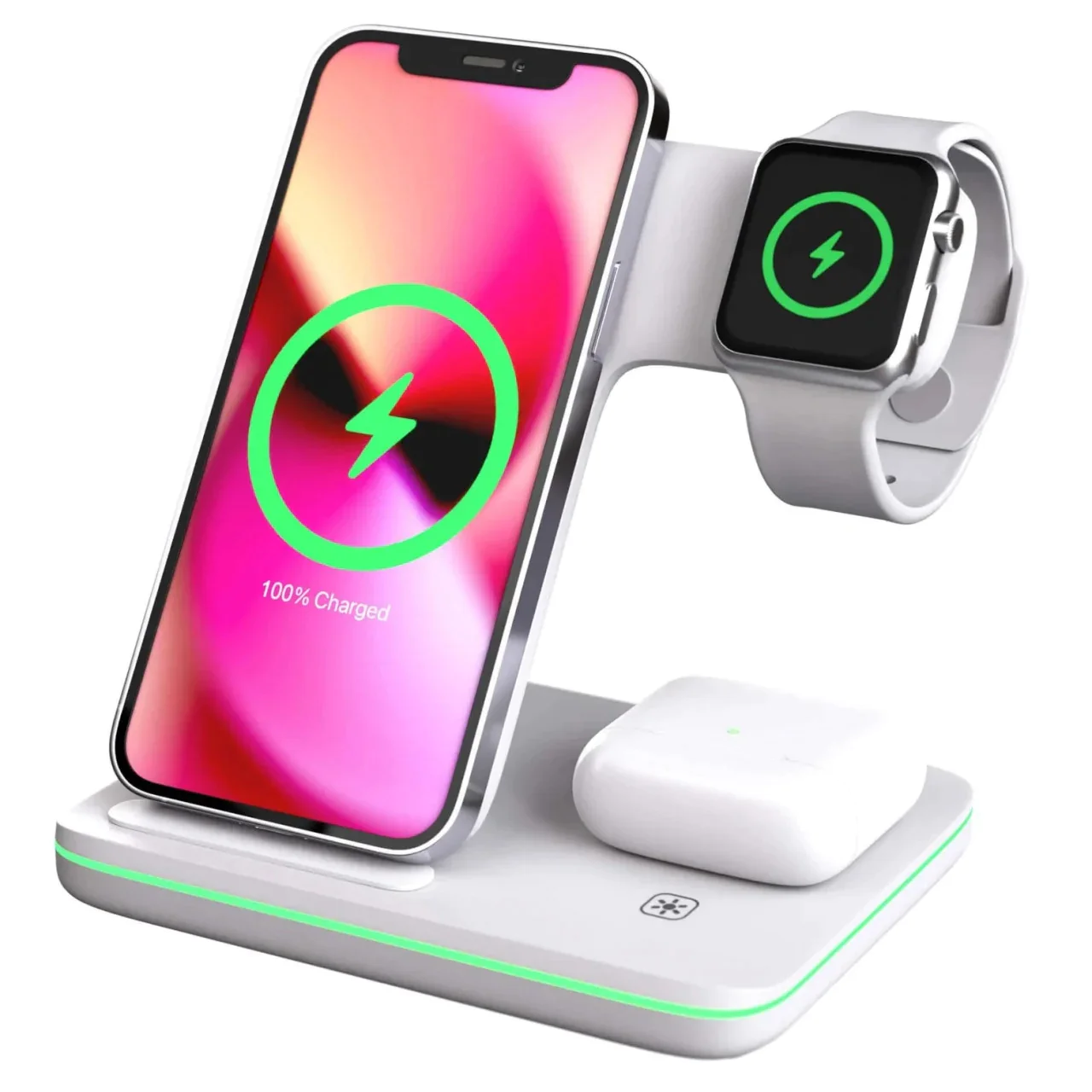 Statie Incarcare rapida 3 in 1 Qi, Fast Charger 15W, Compatibila cu iPhone, Airpods, Apple Watch [7]