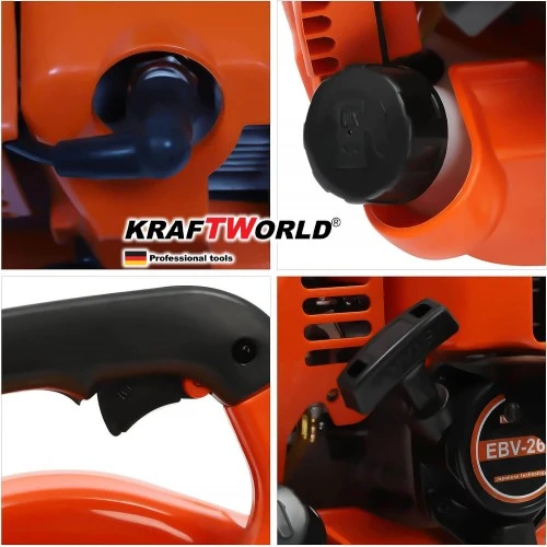 Suflanta si aspirator KraftWorld pe benzina, 1CP, 8500 rpm, Sac de colectare [4]