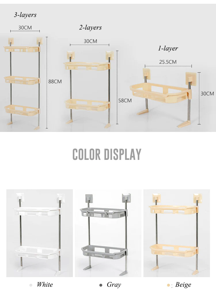 Suport de depozitare multifunctional pentru toaleta 2 polite 58x30cm [6]