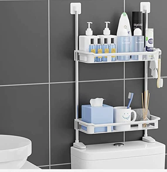 Suport de depozitare multifunctional pentru toaleta 2 polite 58x30cm [2]