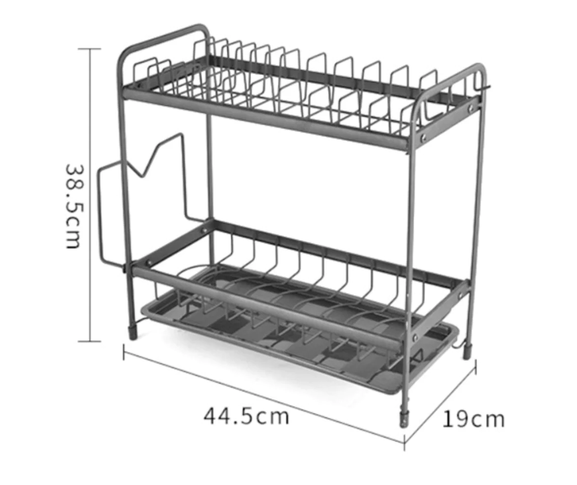 Suport de Vase metalic cu 2 nivele, design scandinav, Negru [6]