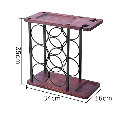 Suport din lemn pentru 6 sticle de vin si 2 pahare, ideal cadou barbati [5]