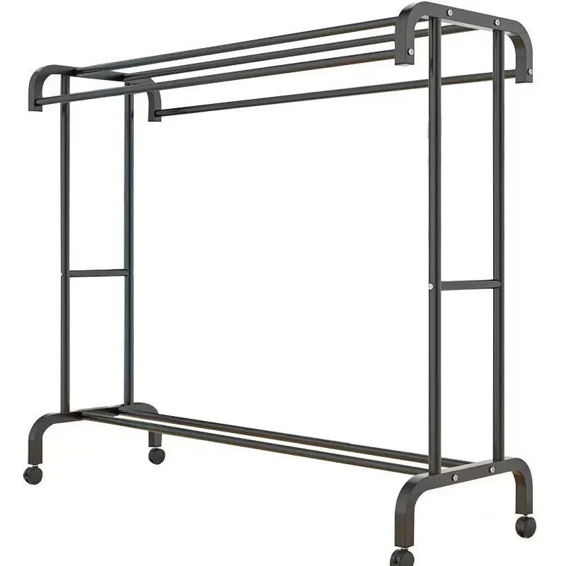Suport dublu de Umerase pentru Haine, plus suport de pantofi, din metal, bare groase - 35KG greutate maxima, 150x120x48cm [7]