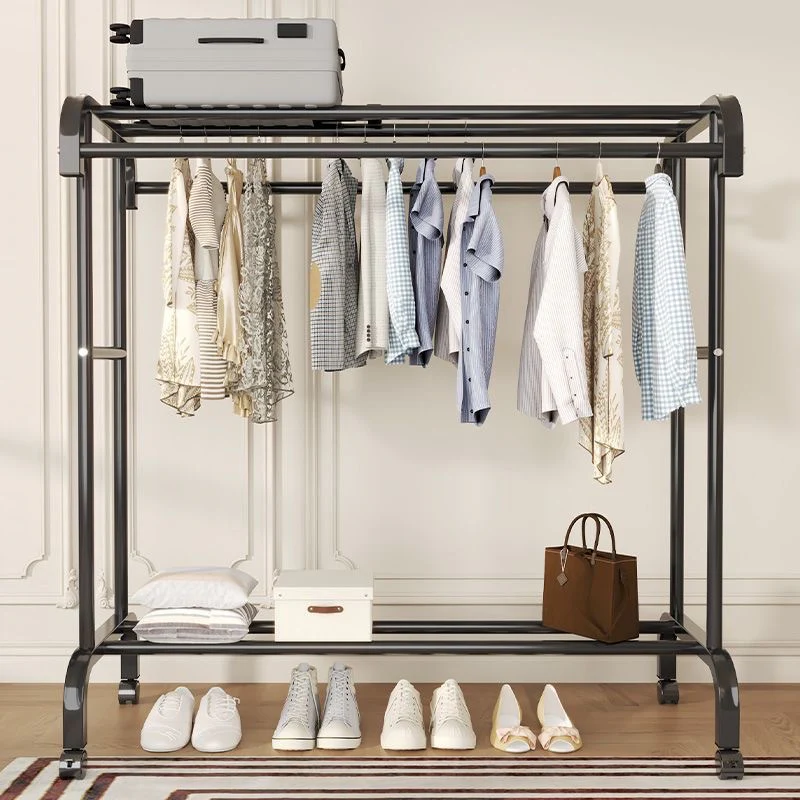 Suport dublu de Umerase pentru Haine, plus suport de pantofi, din metal, bare groase - 35KG greutate maxima, 150x120x48cm [2]