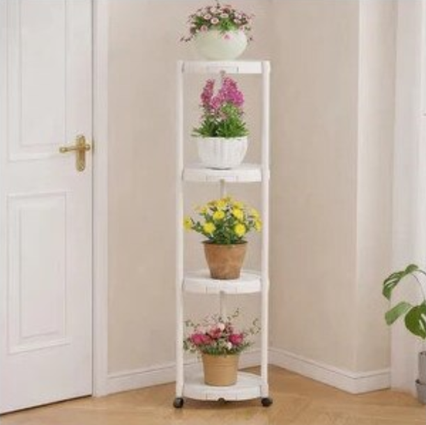 Suport flori 4 nivele cu roti, 132 cm, suport plante vertical pentru balcon, terasa, interior/exterior [6]