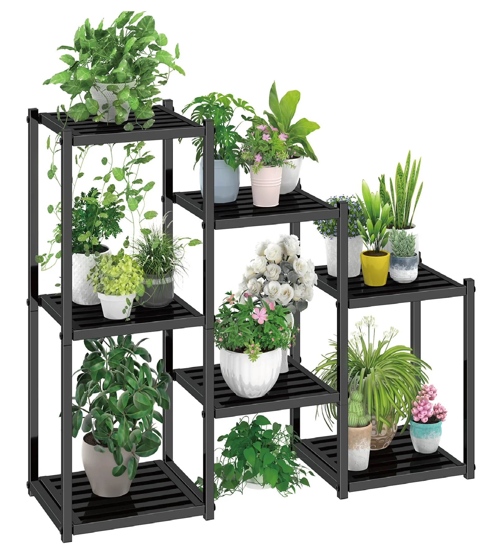 Suport pentru Flori cu 5 Niveluri, Raft Decorativ pentru Plante Interior si Exterior, Stand Plante Modern, Structura Rezistenta [3]