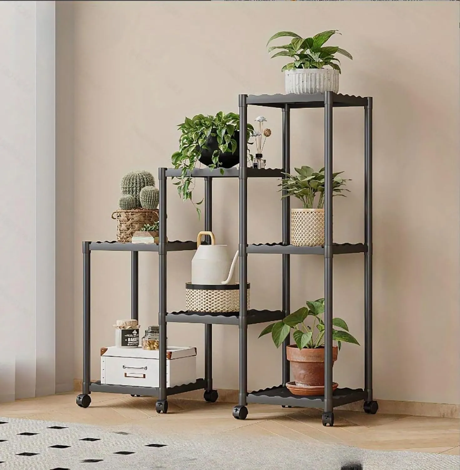 Suport pentru Flori cu 5 Niveluri, Raft Decorativ pentru Plante Interior si Exterior, Stand Plante Modern, Structura Rezistenta [1]