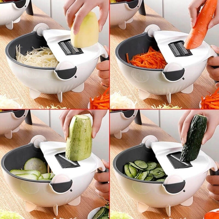 Razatoare Taietor Multifunctional de fructe si legume, pentru bucatarie, 7 moduri de taiere, QuickRotate [4]