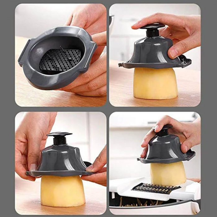 Razatoare Taietor Multifunctional de fructe si legume, pentru bucatarie, 7 moduri de taiere, QuickRotate [5]