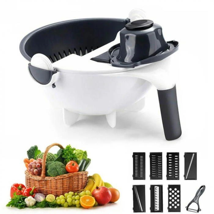 Razatoare Taietor Multifunctional de fructe si legume, pentru bucatarie, 7 moduri de taiere, QuickRotate [3]
