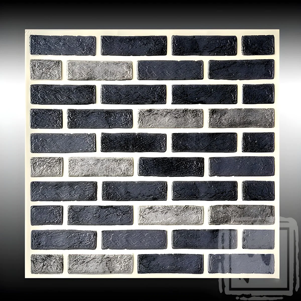Tapet auto-adeziv 3D Gri, Premium, cu textura de caramida, 68 x 68 cm, grosime 0.60 mm [3]