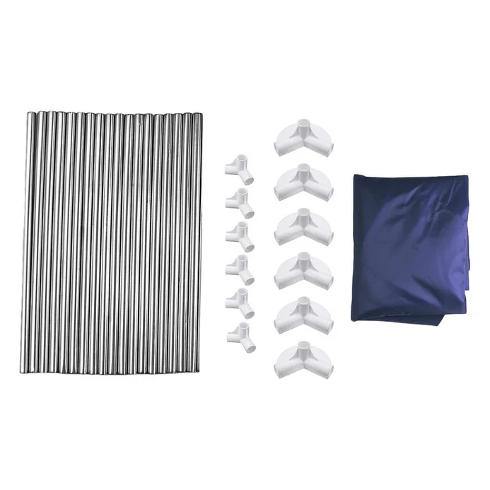 Tarc de joaca pentru copii, Design Spatios si Sigur, Plasa de Protectie, Usa cu Fermoar, 128x113x65cm, Albastru [9]
