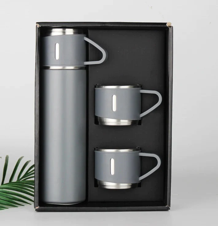 Termos 500 ml cu 3 Cesti incluse, mentinere temperatura 12 ore, otel inoxidabil [1]