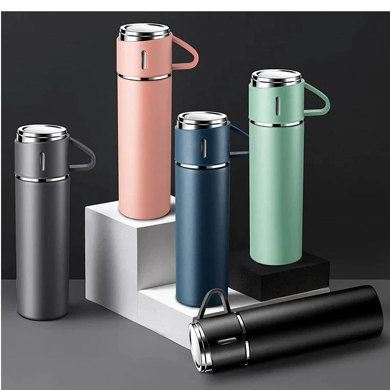 Termos 500 ml cu 3 Cesti incluse, mentinere temperatura 12 ore, otel inoxidabil [7]