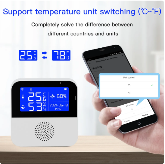 Termostat inteligent WiFi Q WD01 temperatura si umiditate display LCD 2.9inch [2]
