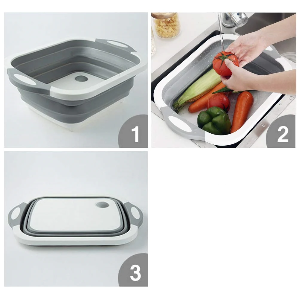 Tocator 3 in 1 multifunctional, pliabil, scurgator, uscator pentru alimente [4]