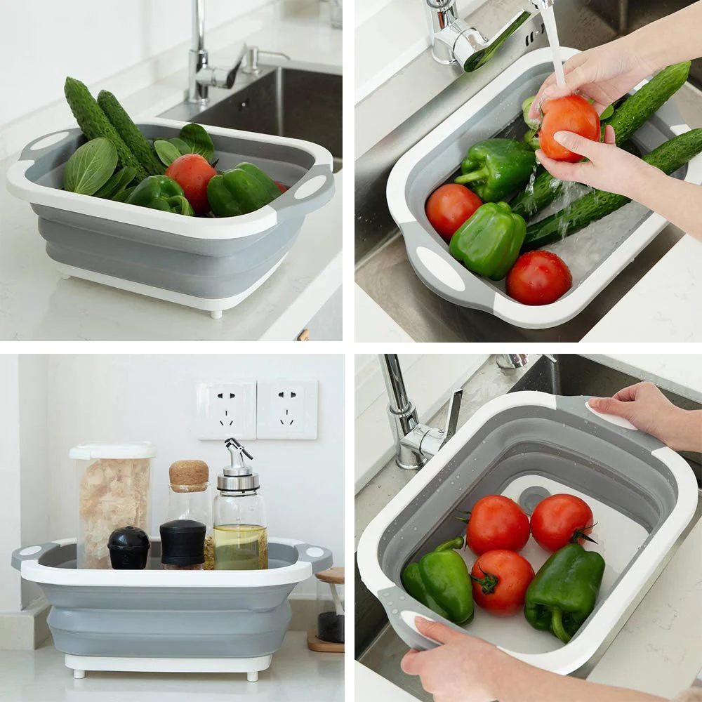 Tocator 3 in 1 multifunctional, pliabil, scurgator, uscator pentru alimente [5]