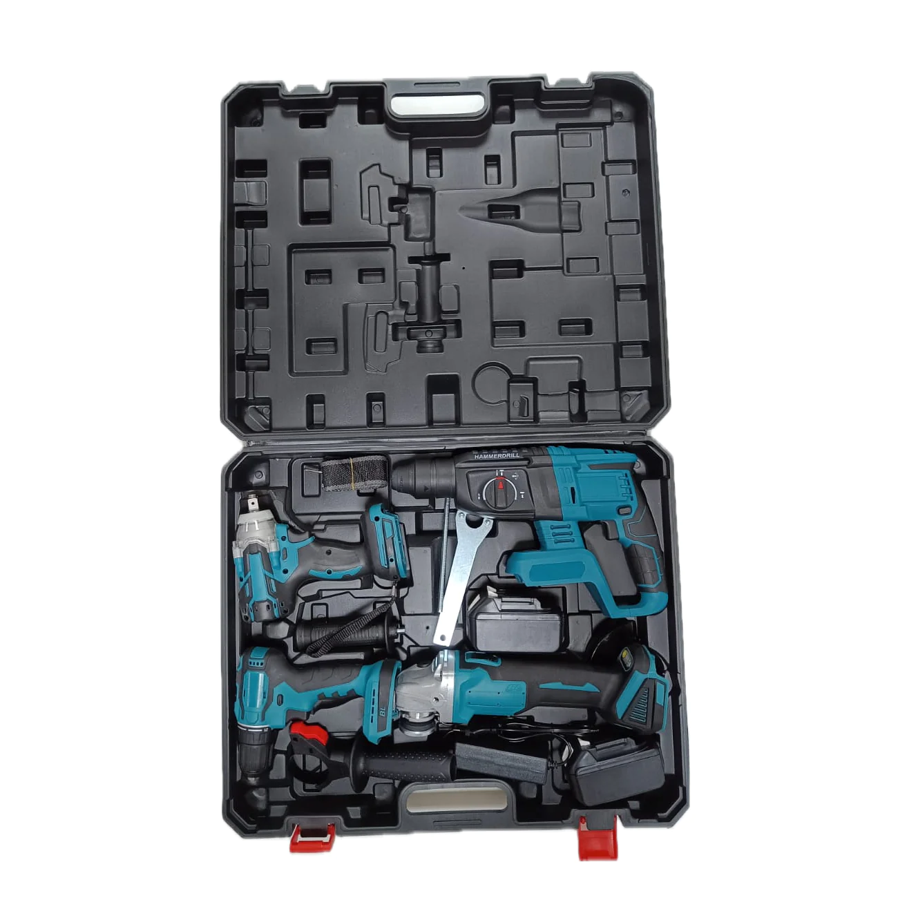 Trusa 4 Scule cu Acumulator 48V, Bormasina Impact, Polizor Unghiular, Rotopercutor, Autofiletanta [10]