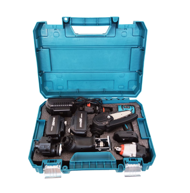 Trusa 5 in 1, Capete Interschimbabile, German Meister, cu 2 Acumulatori, 36V, 5Ah, (Mini drujba, Autofiletanta, Pistol Impact, Flex, Fierastrau Sabie) [11]
