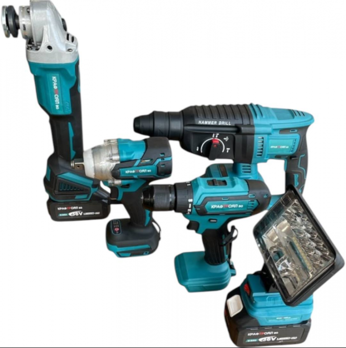 Trusa 5 Scule Autofiletanta + Rotopercutor + Masina cu Impact + Polizor/Flex + Lampa Led, 3 Acumulatori 36V 8AH [2]