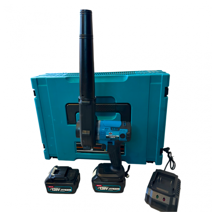 Trusa 8 in 1 German Meister, 128V 8AH cu 2 Acumulatori, Scule Interschimbabile (Bormasina, Masina cu Impact, Rotopercutor, Flex, Fierastrau Sabie, Drujba, Suflanta aer, Aparat Spalat cu Presiune) [9]