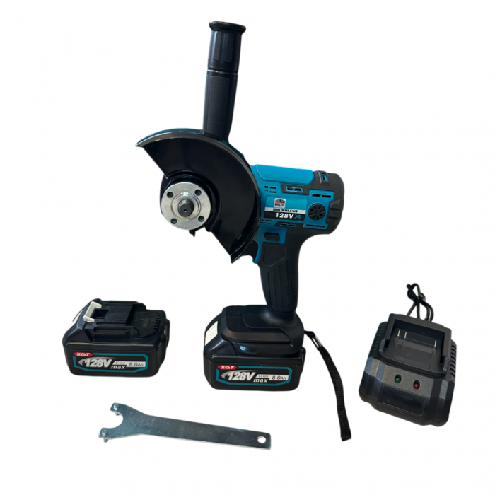 Trusa 8 in 1 German Meister, 128V 8AH cu 2 Acumulatori, Scule Interschimbabile (Bormasina, Masina cu Impact, Rotopercutor, Flex, Fierastrau Sabie, Drujba, Suflanta aer, Aparat Spalat cu Presiune) [5]