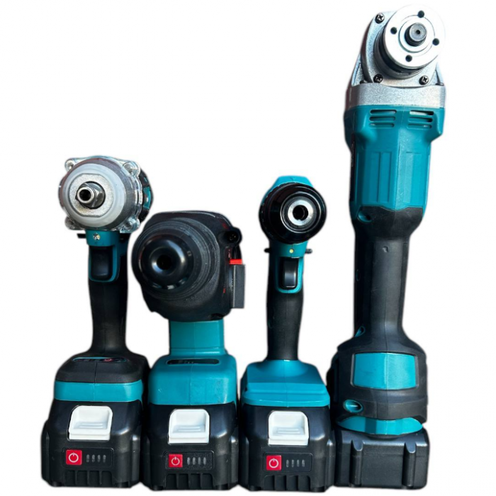Trusa German Meister Bormasina + Flex + Rotopercutor + Masina cu Impact, 3 Acumulatori 36V 5AH + 60 Accesorii [12]