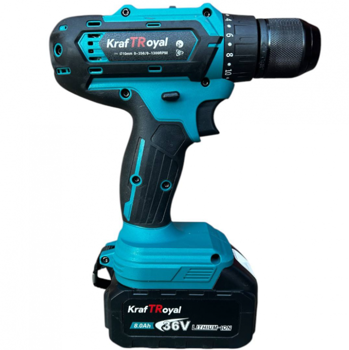 Trusa German Meister Bormasina + Flex + Rotopercutor + Masina cu Impact, 3 Acumulatori 36V 5AH + 60 Accesorii [10]