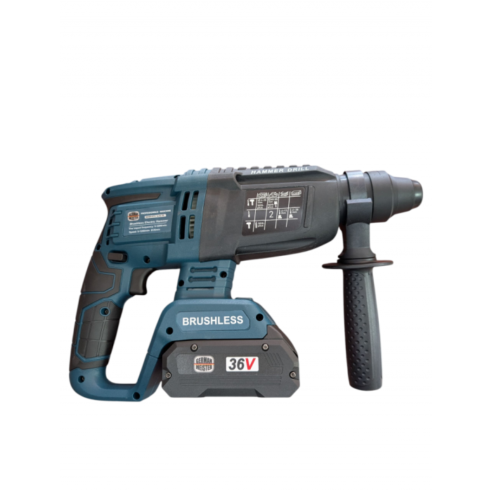 Trusa German Meister 4 Scule + Accesorii: Bormasina, Flex, Pistol Impact, Rotopercutor, cu 2 Acumulatori 36V 8AH [7]