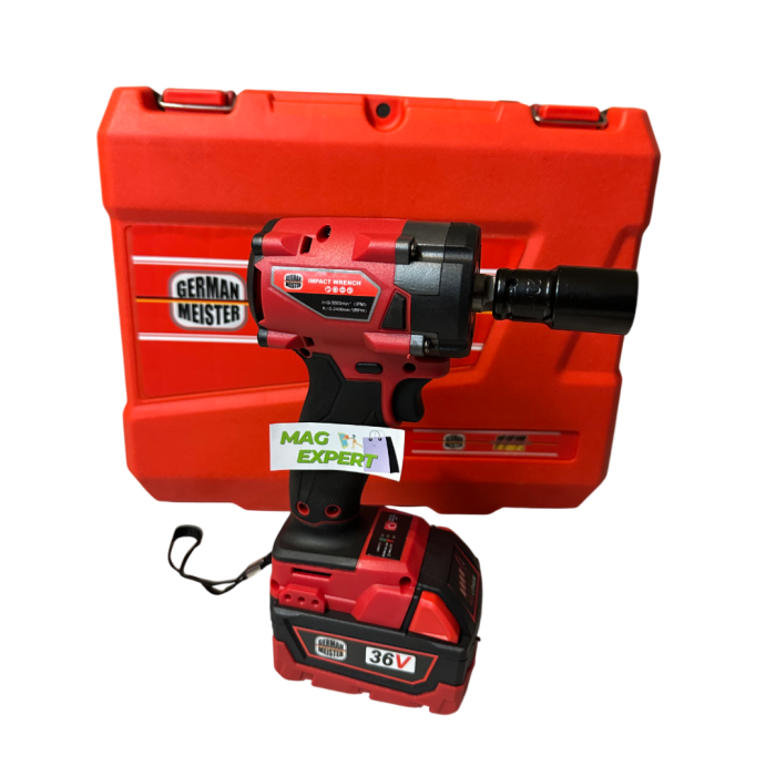 Trusa German Meister Bormasina Autofiletanta, Polizor unghiular/Flex, Masina cu Impact, cu 2 Acumulatori 36V 8Ah [5]