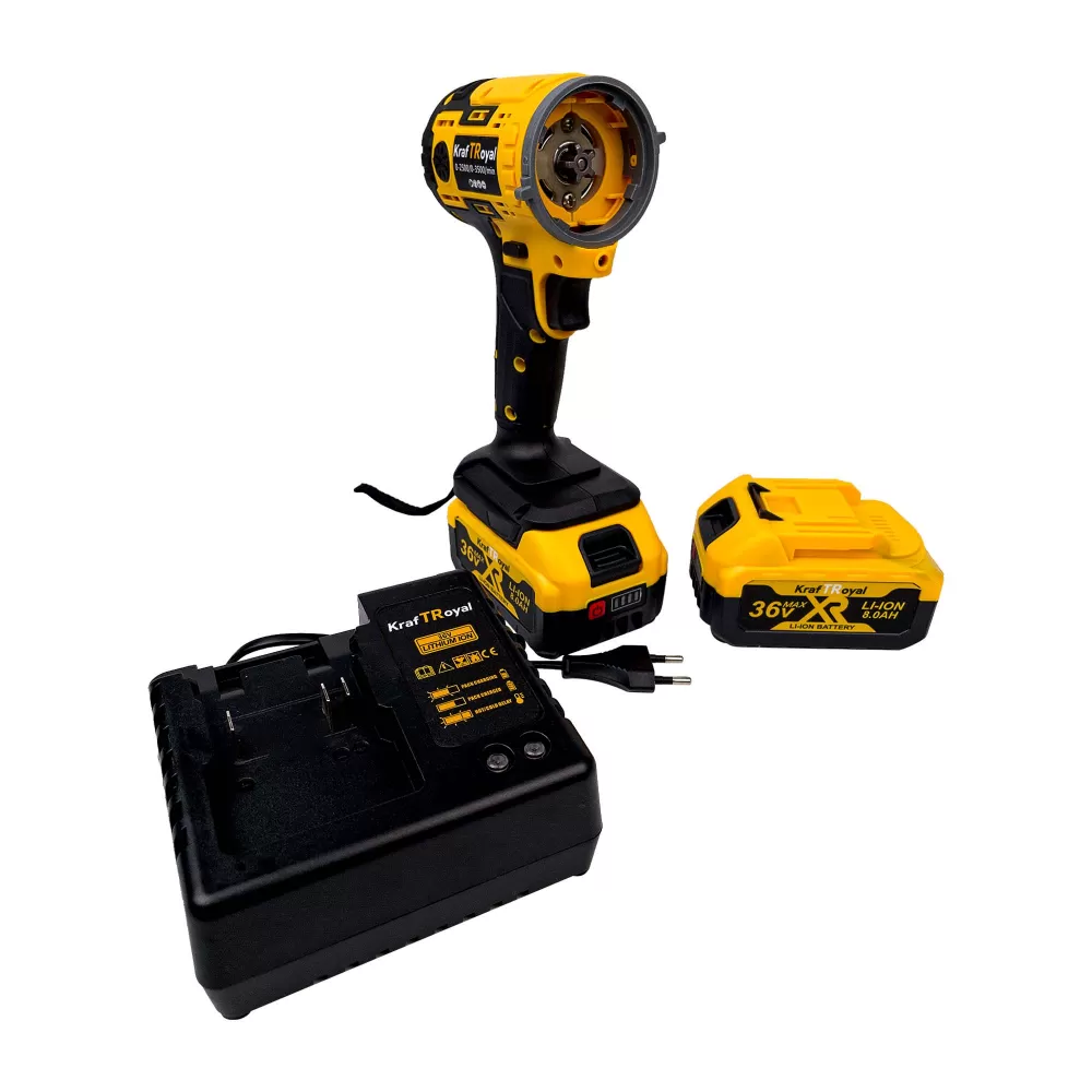Trusa KraftRoyal 5 in 1 cu 2 Acumulatori 36V 8AH, Autofiletanta, Masina Impact, Flex, Rotopercutor, Pistol Spalat cu Presiune [7]