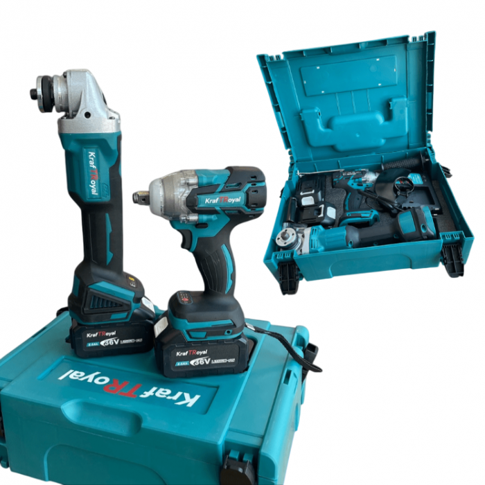 Trusa KraftWolrd Polizor / Flex + Masina de Impact, 2 Acumulatori 36V 8AH [7]
