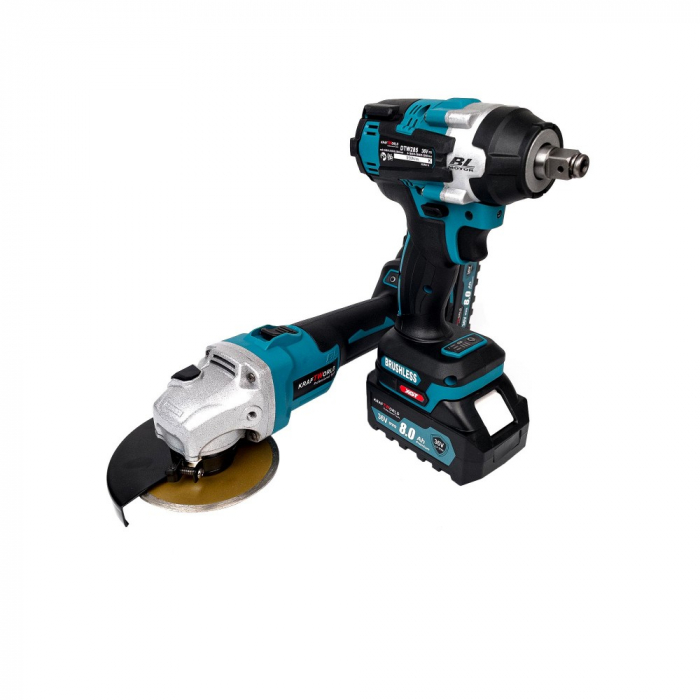 Trusa KraftWolrd Polizor / Flex + Masina de Impact, 2 Acumulatori 36V 8AH [3]