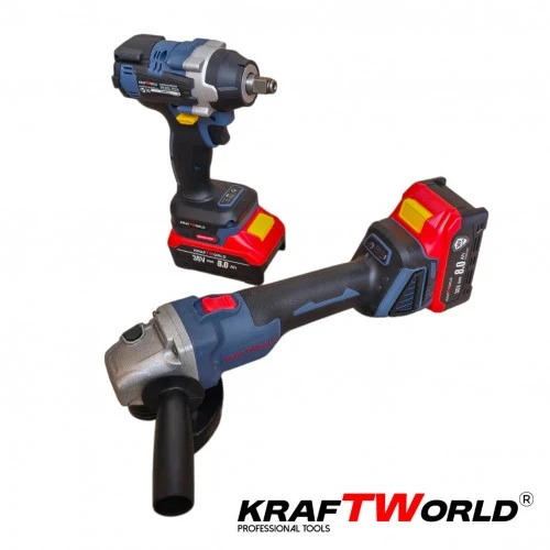 Trusa KraftWorld Masina cu Impact + Polizor Unghiular / Flex, cu 2 Acumulatori 36V 8AH [5]
