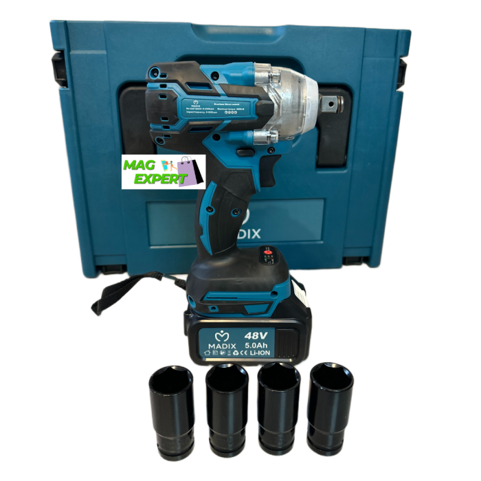 Trusa Masina cu Impact + Polizor Unghiular / Flex Brushless cu 2 Acumulatori 48V 5AH, Incarcator Rapid, Trusa Transport [4]